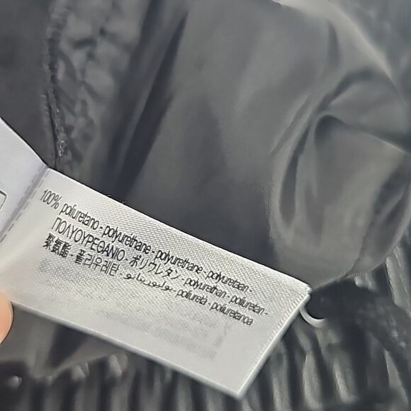 Zara -189‎ NWT Faux Leather Jogging Pants Joggers Black Size Medium - Picture 7 of 10